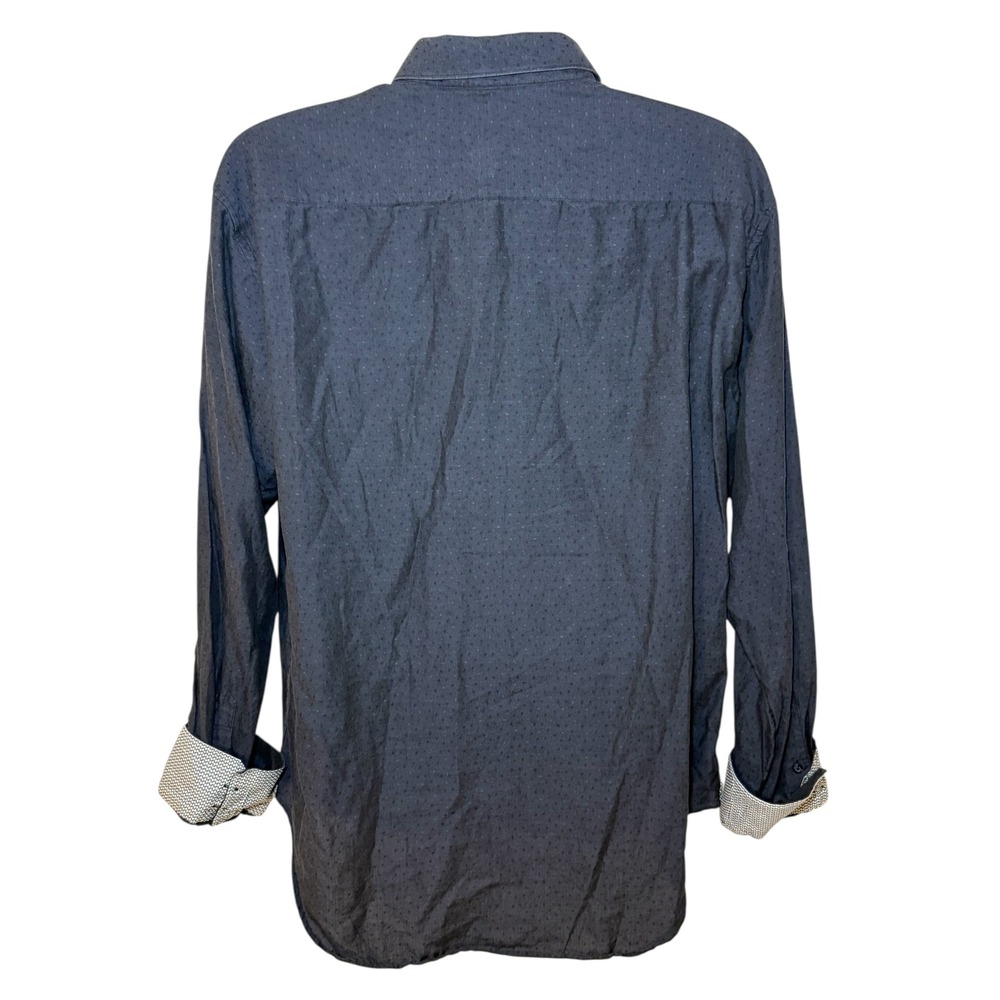 Robert Graham Mens XL Shirt Black Dots All Over Long Sleeve Button Up Flip Cuffs - Picture 3 of 11